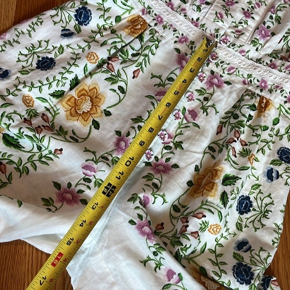 Farm Rio - Off-White Folk Floral Lenzing Ecovero Euroflax Jumpsuit Medium NWT - Picture 8 of 16